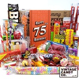 VINTAGE CANDY CO. 75TH BIRTHDAY RETRO CANDY GIFT BOX - 1946 Decade Childhood Nostalgia Candies - Fun Funny Gag Gift Basket - Milestone 75 Years Birthday - PERFECT For Man Or Woman