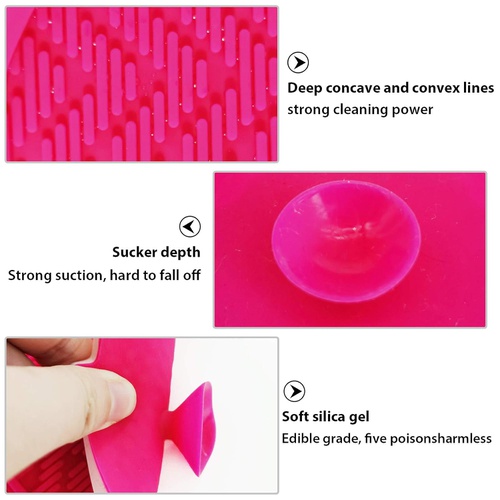  Visen Silicone Makeup Brush Cleaning Mat Makeup Brush Cleaning Pad With Suction Cup Silicone Makeup Cleaning Brush Scrubber MatPortable Makeup Brush Cleaning Tool