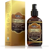 VoilaVe USDA and ECOCERT Pure Organic Moroccan Argan Oil for Skin, Nails & Hair Growth, Anti-Aging Face Moisturizer, Cold Pressed, Hair Moisturizer, Rich in Vitamin E & Carotenes,
