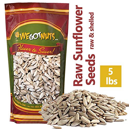  Raw Sunflower Seed Kernels By We Got Nuts - Premium Quality Kosher Shelled Sunflower Seeds - Natural & Healthy Fitness & Diet-Friendly Snack- Raw, Shelled & Unsalted- Air-Tight Res