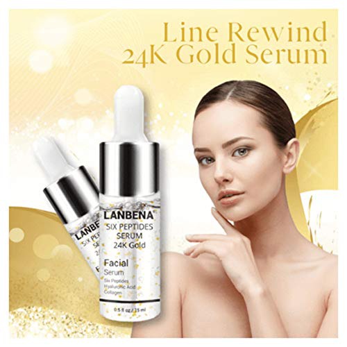 WORUIJIA Line Rewind 24K Gold Serum - 24K Gold Collagen Ampoule Lifting Serum for Tightens, Softens & Lifts Skin, Face Skin Gold Essence Serum, Skin Lift Firming Care, Eliminate Fine Lines