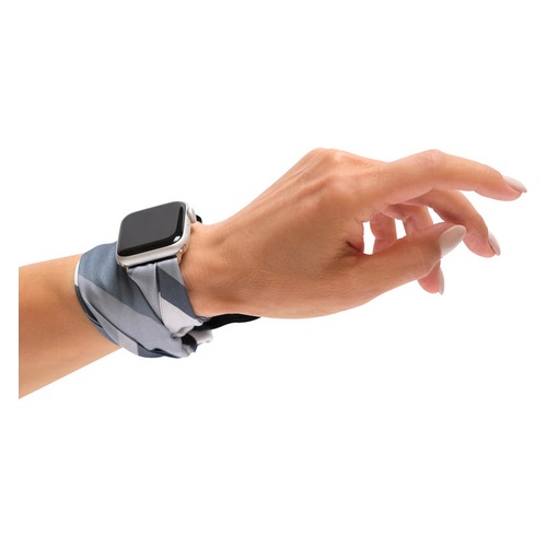  Wristpop Black Licorice Apple Watch Scarf Watch Band_BLACK/ SILVER