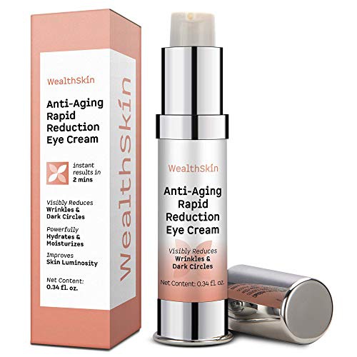  Wealthskin Anti-Aging Rapid Reduction Eye Cream Visibly Reduce Under- Eye Bags, Wrinkles, Dark Circles, Fine Lines & Crows Feet Instantly 2 minutes