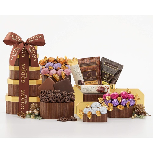  Chocolate Gift Tower- The Godiva Milk and Dark Chocolate Gift Tower by Wine Country Gift Baskets