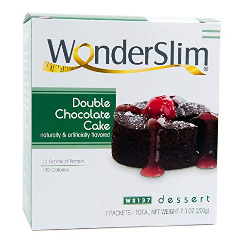  WonderSlim Low-Carb High Protein Dessert / Double Chocolate Cake Mix (7 Servings/Box) - Low Carb, Trans Fat Free