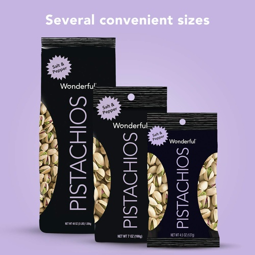  Wonderful Pistachios, Salt and Pepper Flavored, 1.25 Ounce (Pack of 12)