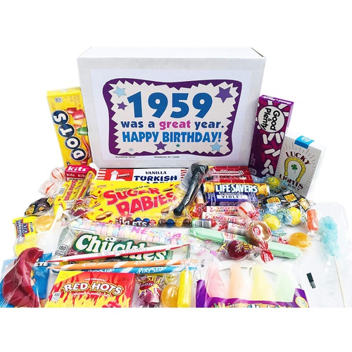 Woodstock Candy ~ 1959 62nd Birthday Gift Ideas Retro Candy Assortment from Childhood for 62 Year Old Man or Woman Born 1959 Jr