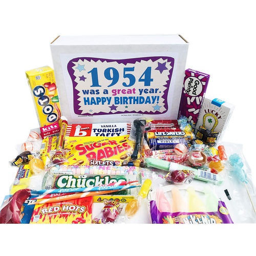  Woodstock Candy ~ 1954 67th Birthday Gift Box of Retro Candy Assortment from Childhood for 67 Year Old Man or Woman Born 1954 Jr