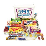 Woodstock Candy ~ 1944 77th Birthday Gift Basket Box of Nostalgic Retro Candy from Childhood for 77 Year Old Man or Woman Born 1944 Jr