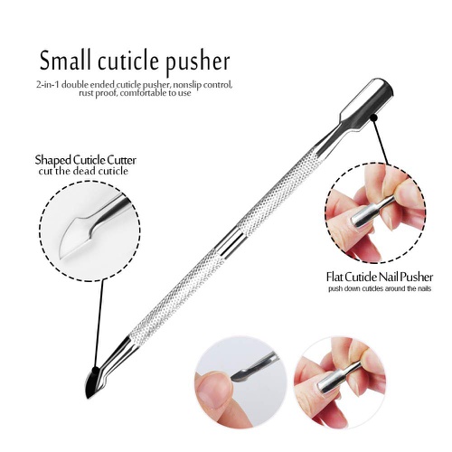  Cuticle Pusher and Cutter, YGDZ 3PCS Nail Cuticle Pusher Stainless Steel Manicure Pedicure Remover Tools Metal Cuticle Peeler Scraper for Fingernails and Toenails