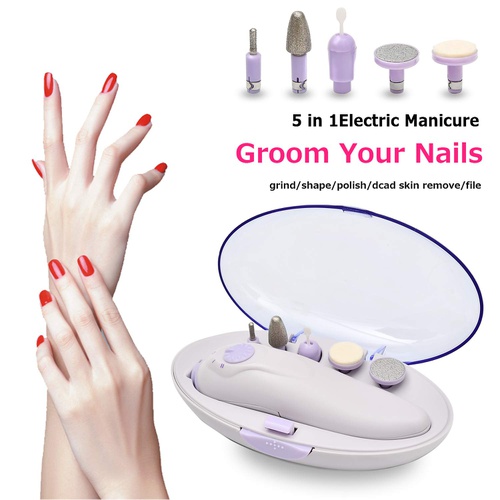  YS Electric Nail Drill Kit, Professional Portable Handpiece File Grinder Manicure Pedicure Tools, 5 PCS Nail Drill Bits for Exfoliating, Grinding, Polishing of Hands and Feet