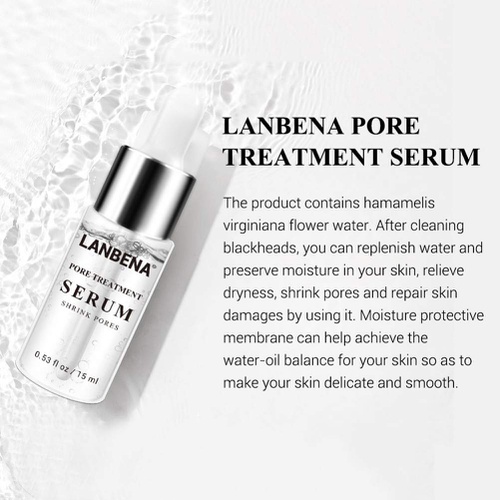 Pores Treatment Serum Shrink Pore Acne Speckle Acne Stains Hyaluronic Acid Vitamin C Face Essence Skin Care 15ml Yiitay