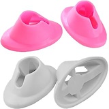 yueton 4pcs White and Pink Soft Rubber Nail Polish Bottle Holder Nail Art Manicure Tools