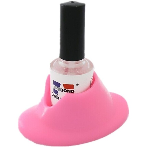  yueton 4pcs White and Pink Soft Rubber Nail Polish Bottle Holder Nail Art Manicure Tools