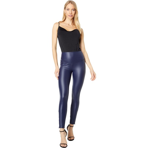  Yummie Signature Waistband Faux Leather Leggings with Zipper