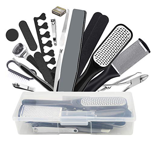  ZDATT Pedicure Kit Foot File Rasp,Professional Pedicure Tool Set-Removing Hard/Cracked/Dead Skin Callus Corn Remover Foot Scraper,Stainless Steel Foot Care Tools for Men Women Gift