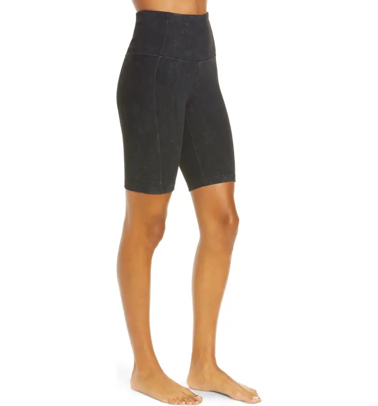  Zella Snow Wash Rib Bike Shorts_BLACK