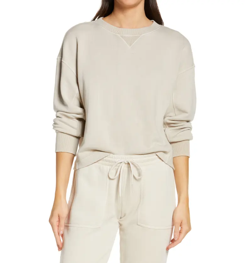 Zella Coastal French Terry Pullover_BEIGE PUMICE