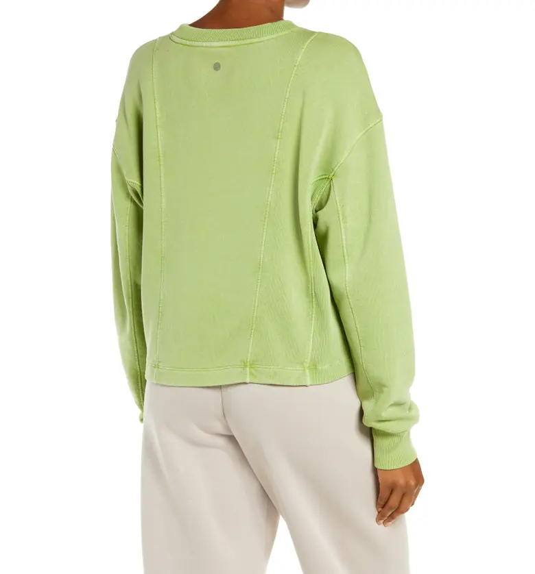  Zella Coastal French Terry Pullover_GREEN STEM