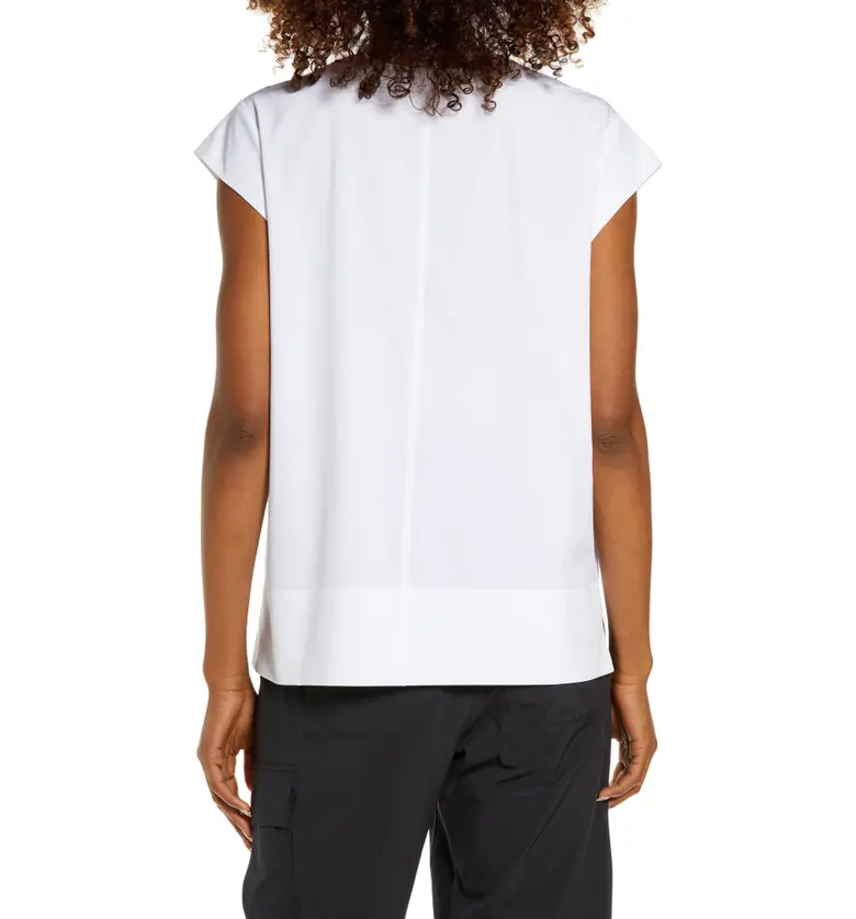  Zella Womens Pursuit Cap Sleeve T-Shirt_WHITE