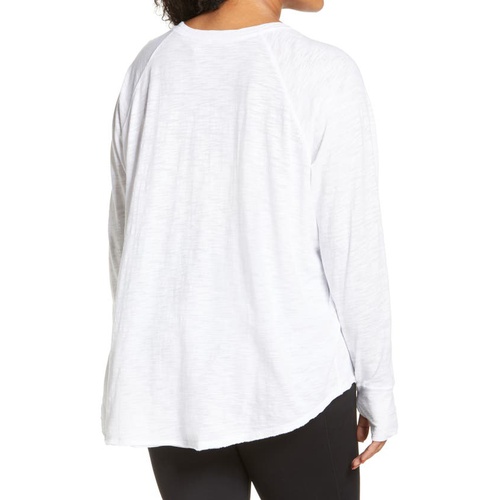  Zella Relaxed Washed Long Sleeve T-Shirt_WHITE