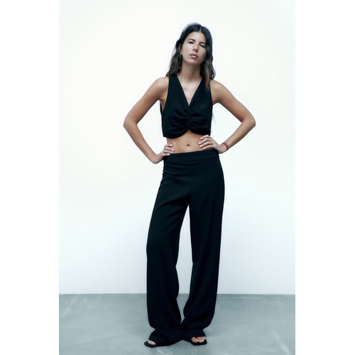 자라 Zara LONG FLOWY PANTS