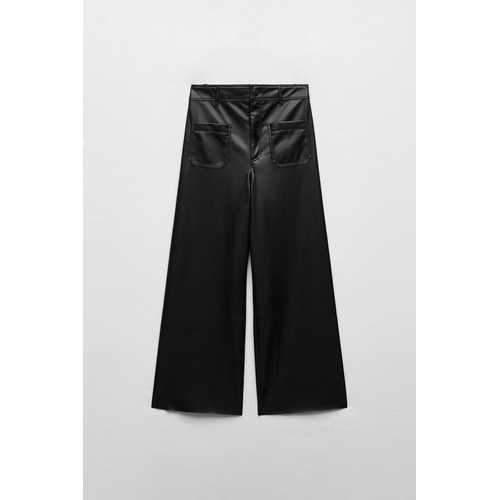 자라 Zara ZW THE MARINE STRAIGHT FAUX LEATHER PANTS