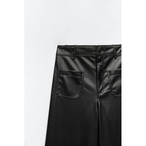 자라 Zara ZW THE MARINE STRAIGHT FAUX LEATHER PANTS