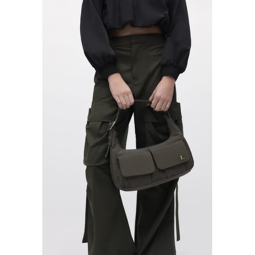 자라 Zara NYLON SHOULDER BAG WITH POCKETS