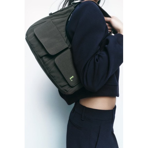 자라 Zara NYLON SHOULDER BAG WITH POCKETS