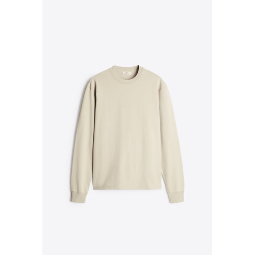 자라 Zara LONG SLEEVE HEAVYWEIGHT T-SHIRT