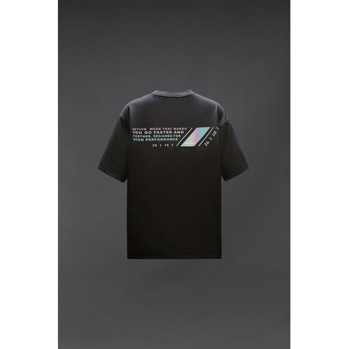 자라 Zara IRIDESCENT LOGO T-SHIRT