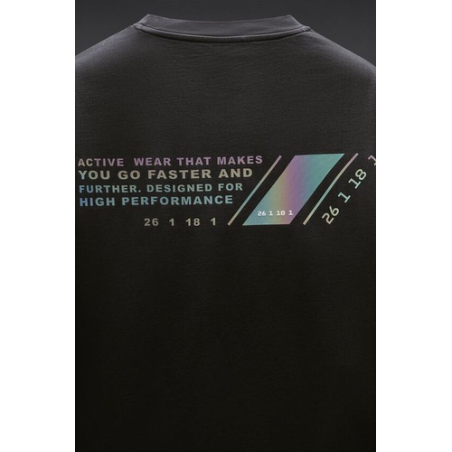 자라 Zara IRIDESCENT LOGO T-SHIRT