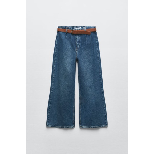 자라 Zara Z1975 WIDE LEG CROPPED JEANS