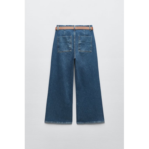 자라 Zara Z1975 WIDE LEG CROPPED JEANS