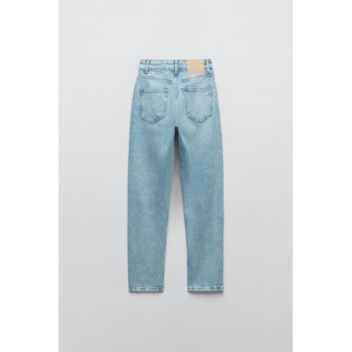 자라 Zara Z1975 RIPPED MOM FIT JEANS