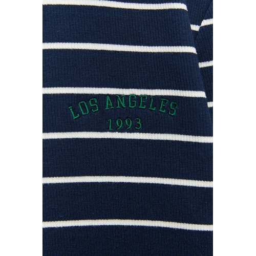 자라 Zara EMBROIDERED STRIPED T-SHIRT