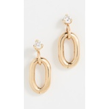 Zoe Chicco 14k Gold Square Oval Link Prong Diamonds Earrings