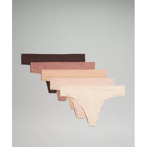 룰루레몬 Lululemon UnderEase Mid-Rise Thong Underwear 5 Pack