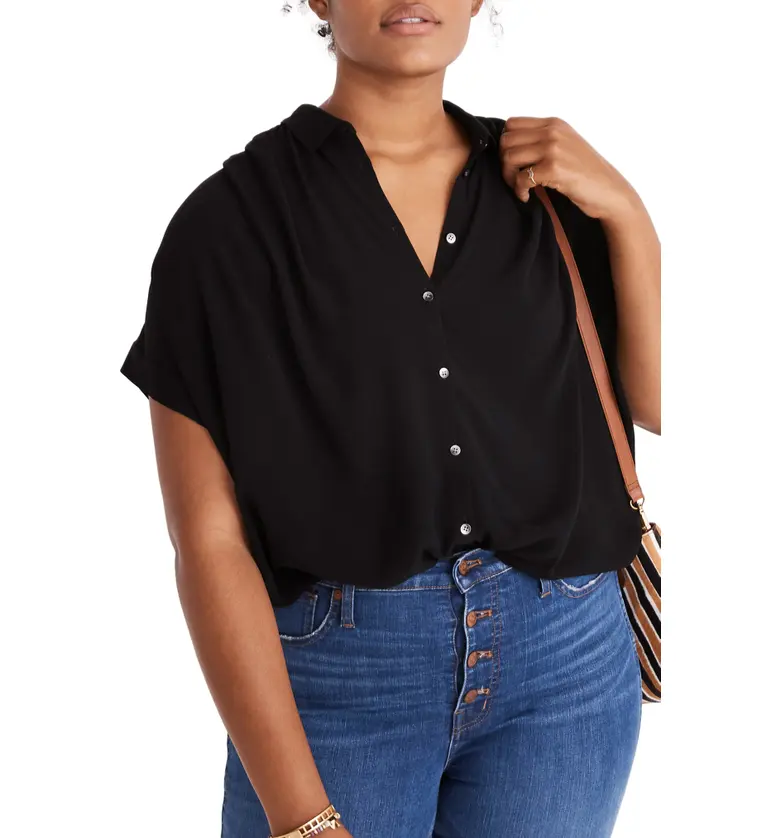 메이드웰 Madewell Central Drapey Shirt_TRUE BLACK