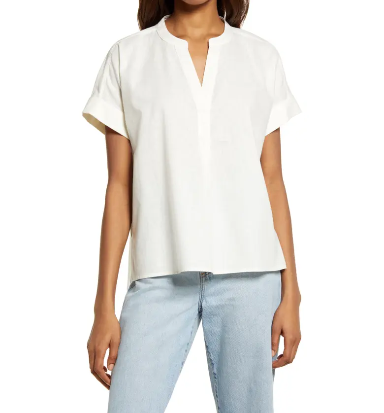 Madewell Womens (Re)sponsible Lakeline Popover Shirt_LIGHTHOUSE