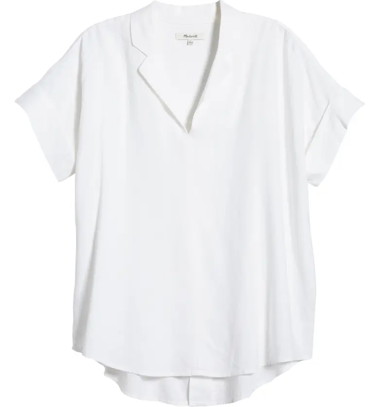 메이드웰 Madewell Hayden Linen Blend Popover Top_EYELET WHITE