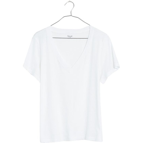 메이드웰 Madewell Whisper Cotton V-Neck T-Shirt_OPTIC WHITE
