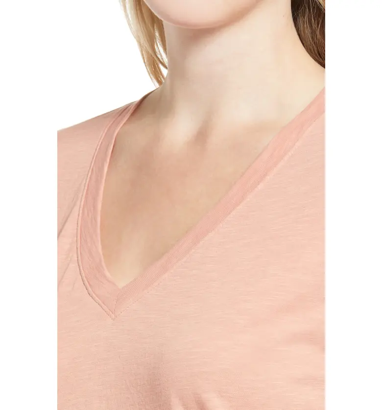 메이드웰 Madewell Whisper Cotton V-Neck T-Shirt_BURNISHED BLUSH