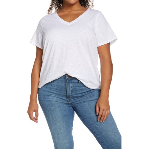 메이드웰 Madewell Whisper Cotton V-Neck T-Shirt_OPTIC WHITE