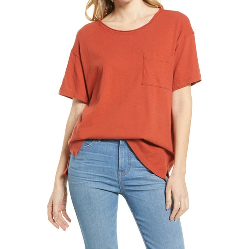 메이드웰 Madewell Oversize Softfade Cotton Pocket T-Shirt_RUSSET