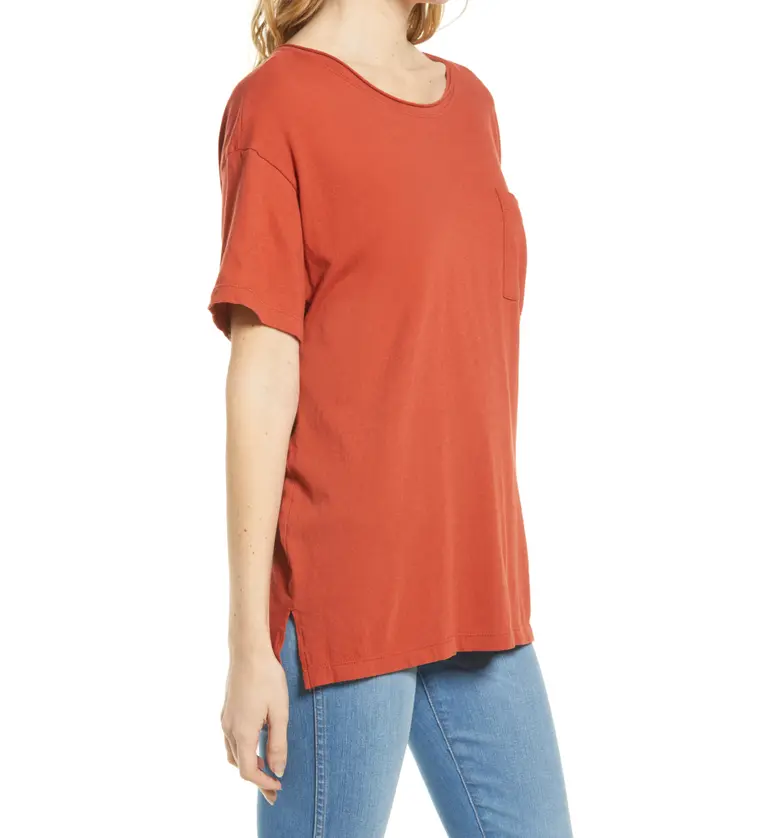 메이드웰 Madewell Oversize Softfade Cotton Pocket T-Shirt_RUSSET