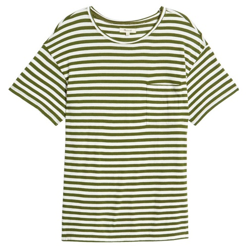 메이드웰 Madewell Softfade Cahita Stripe Oversize Cotton T-Shirt_WILD PINE