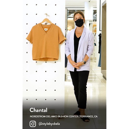 메이드웰 Madewell MWL Airyterry V-Neck Sweatshirt T-Shirt_EARTHEN CLAY