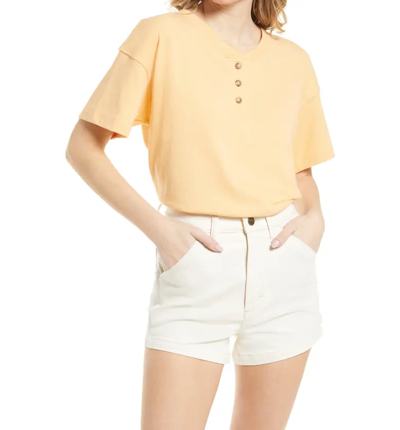 Madewell Parkview Henley Tee_FADED APRICOT